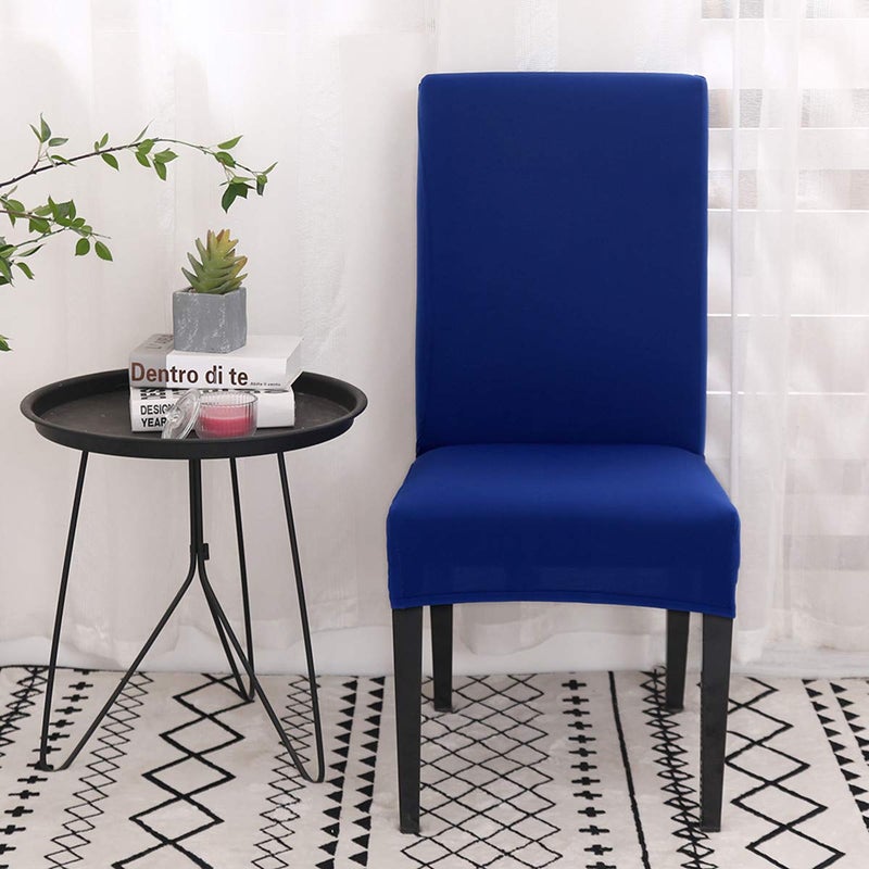 Dimatic 4 Pack Dining Chair Covers, Stretch Spandex Removable Washable Protector Chair Slipcovers for Dining Room Kitchen Hotel (Royal Blue) - Image 2
